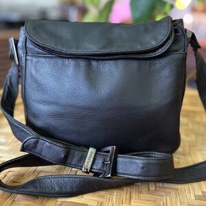 Perlina New York Black Leather Crossbody Bag
